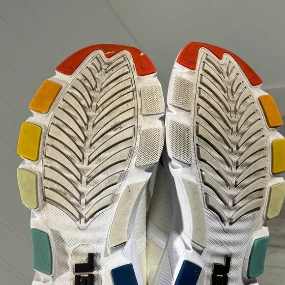 Sorel Kinetic Rush Ripstop Nylon Sneaker Shoe LM4603 Rainbow Pride White Men 8.5